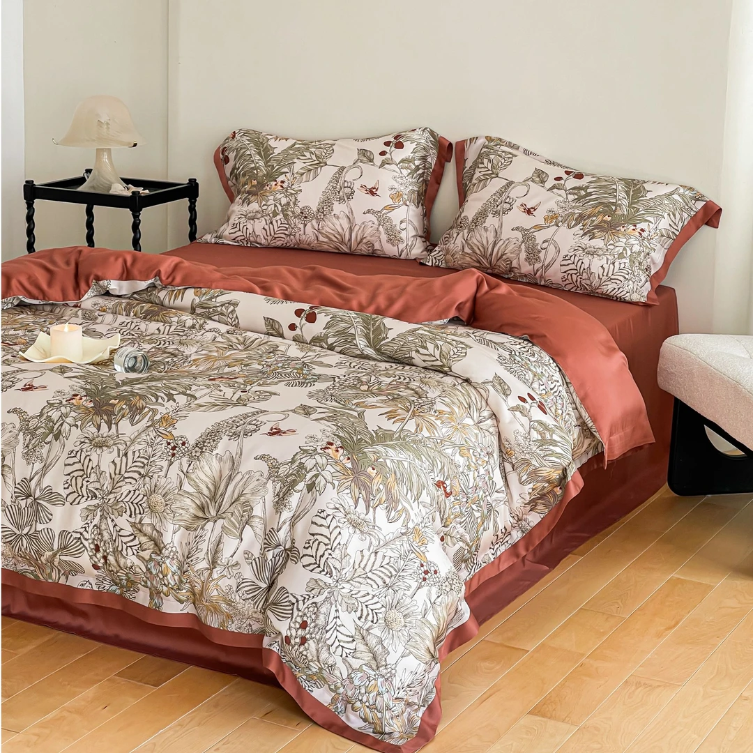 洛瑞塔【蒙田】夏季高端轻奢凉感天丝四件套床上用品