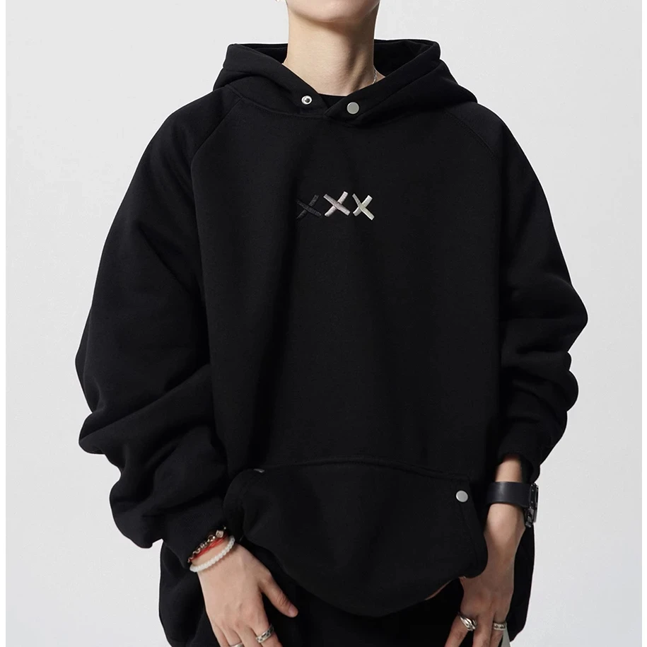 仓石一树重磅高街刺绣连帽卫衣男秋冬美式潮牌宽松套头情侣装上衣