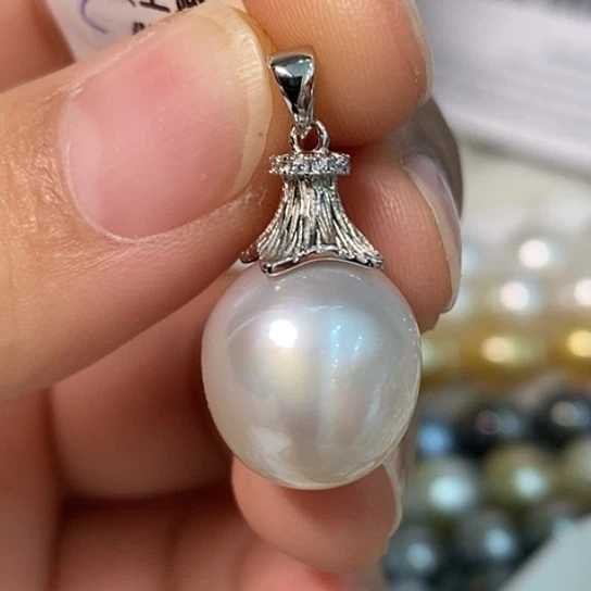 海水珍珠银S925镶嵌颈饰13.12