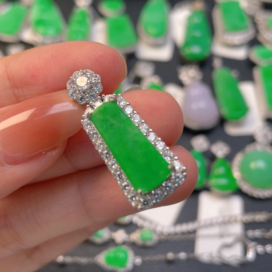 翡翠银S925镶嵌颈饰