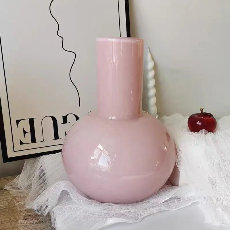 粉色中古灯笼琉璃花瓶