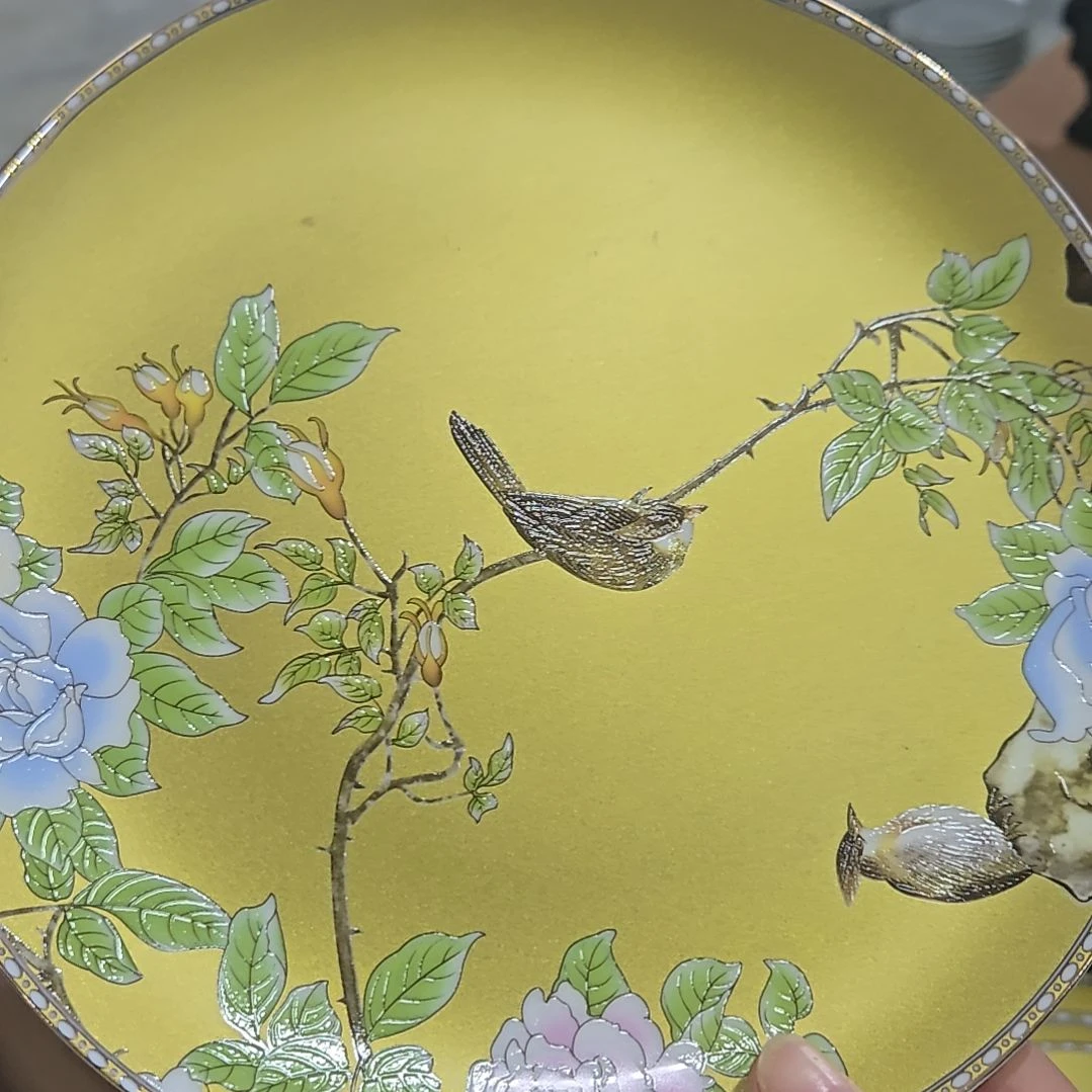 碗微瑕琴瑟和鸣8寸4个浅盘