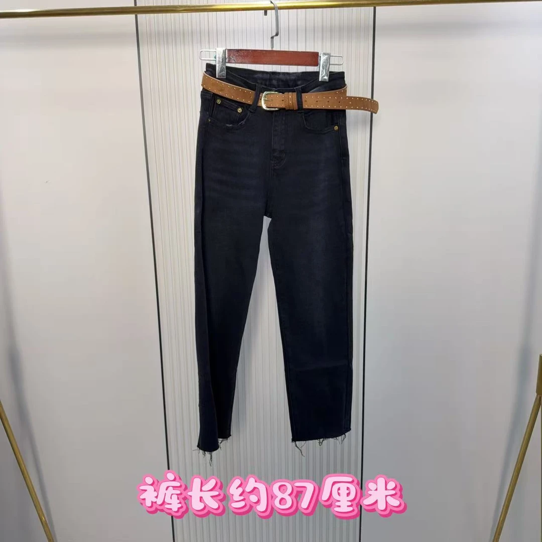 22711-1小开叉桃心竖轧线洋气牛仔裤