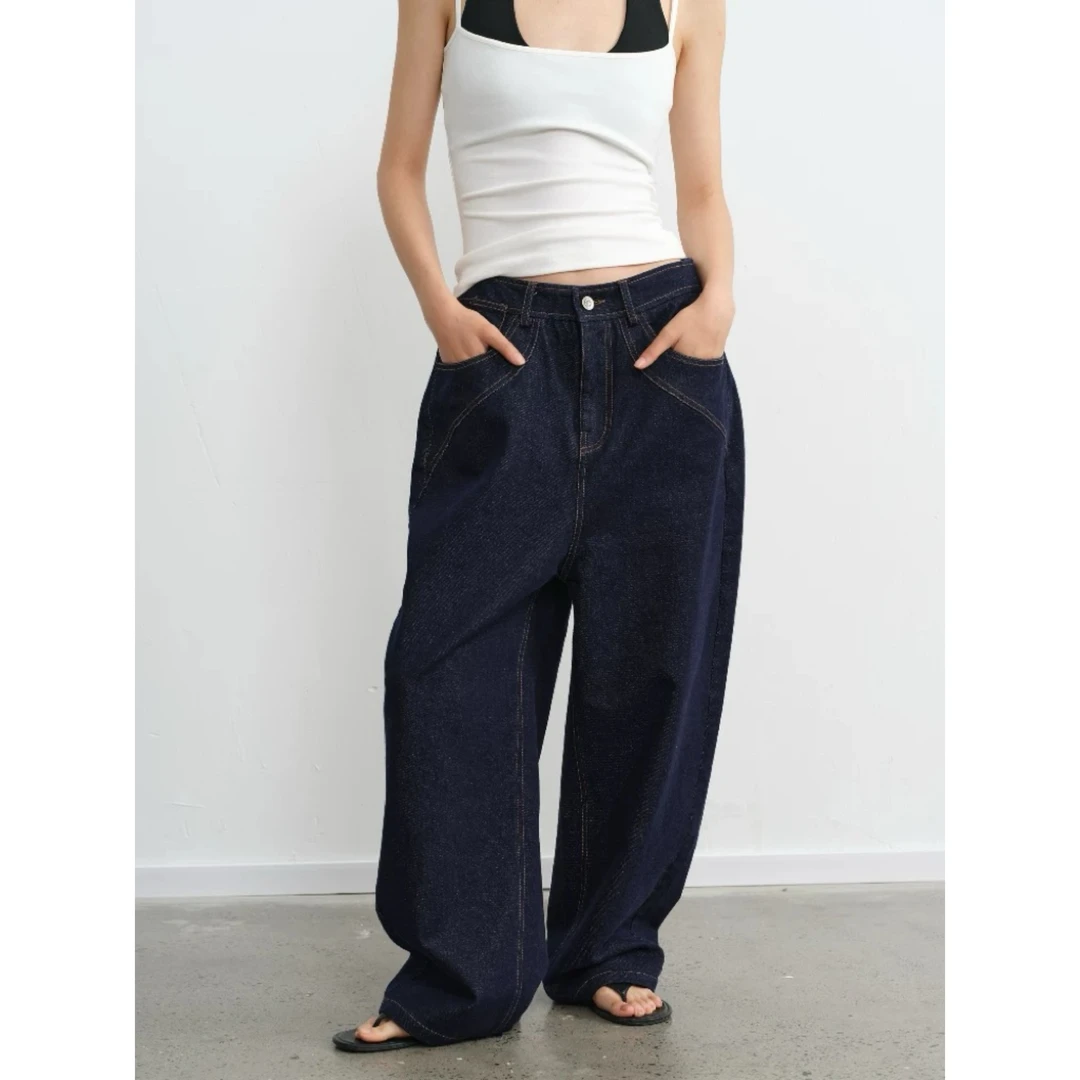 LINY LIBERTY  25SS  复古掉档宽松低腰牛仔裤E16258919