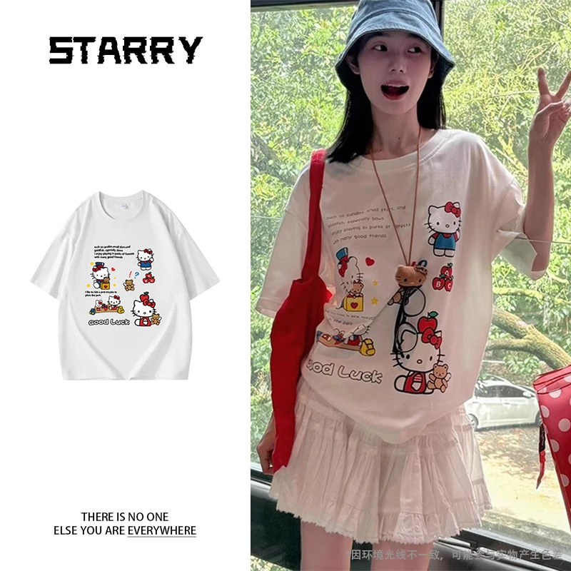 【240g 纯棉】2025夏季港风大落肩T恤男女同款宽松印花|透气不闷汗|