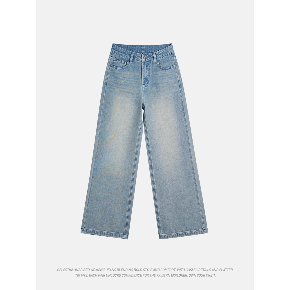 牛仔裤裤子宽松长裤水洗女装2025阔腿裤百搭休闲复古秋季89289