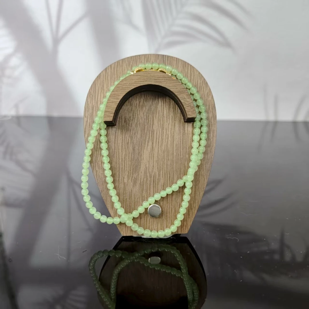 X和田玉圆珠项链（卡4）0442