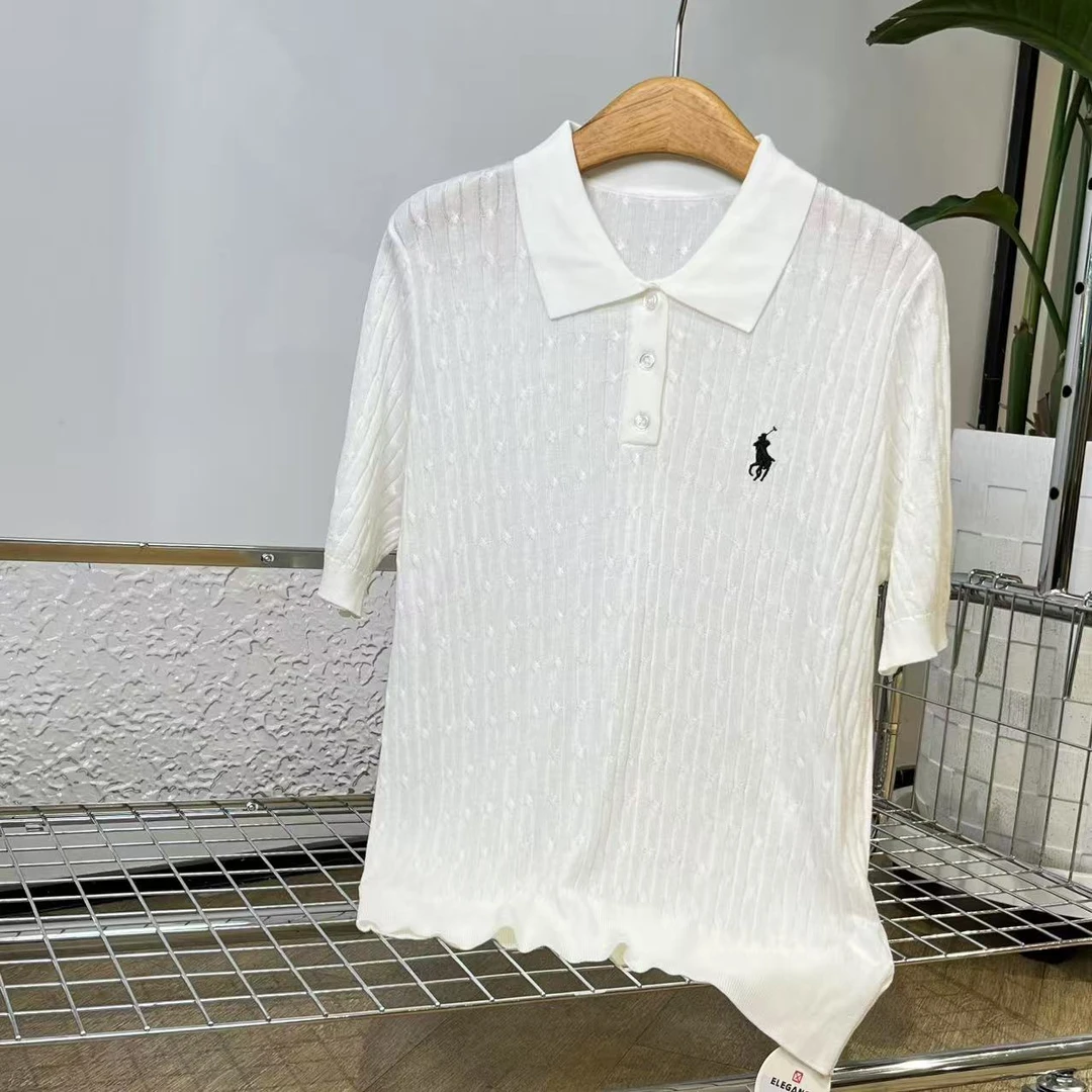 POLO领刺绣针织小衫ZBS33081衣长61