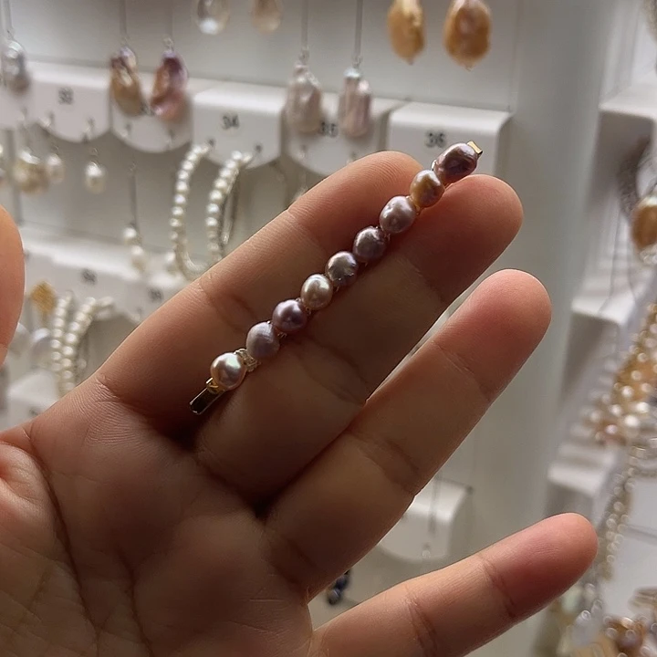 淡水珍珠发夹未镶嵌