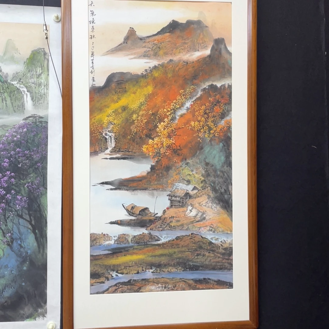 l***u国画手绘国画，精品山水，带框