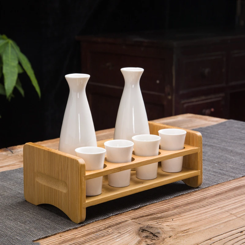 酒具二两家用分酒器套装酒杯架子弹杯一口杯陶瓷小酒盅白酒清酒壶