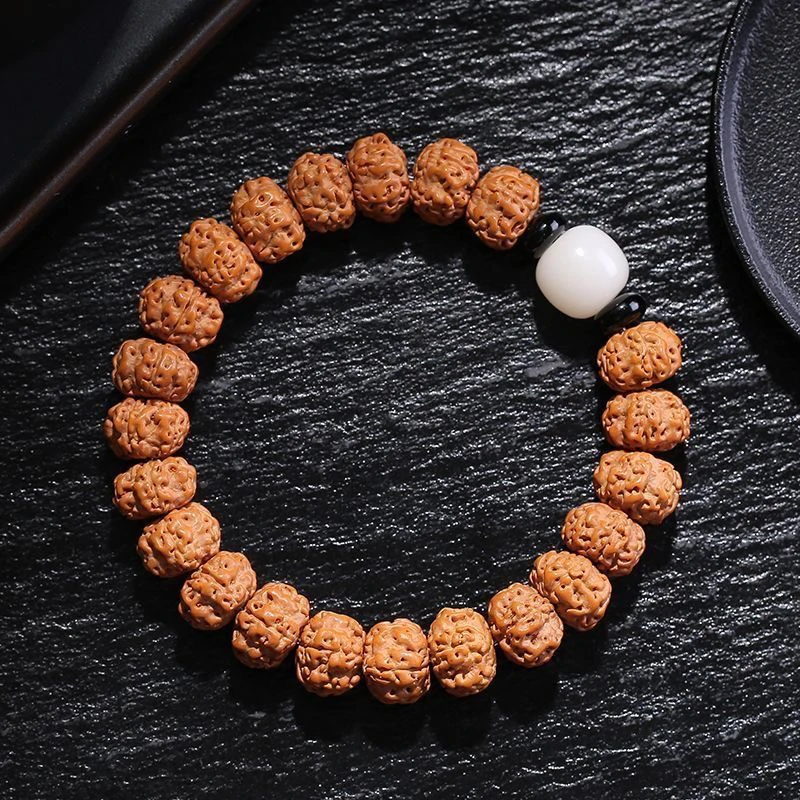 非金属仿水晶手链 树王爆肉核桃原籽文玩小金刚单圈手链盘玩XD018