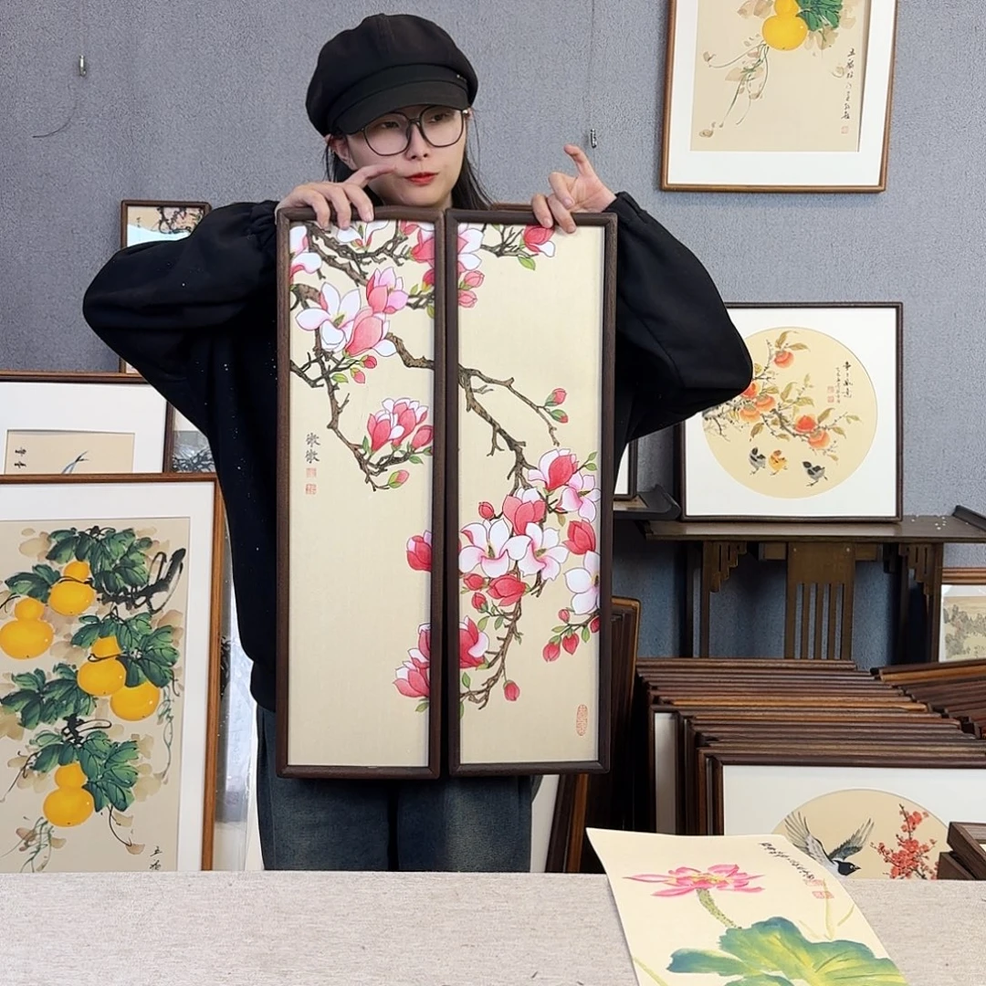 书法手绘带框尺寸：20*70