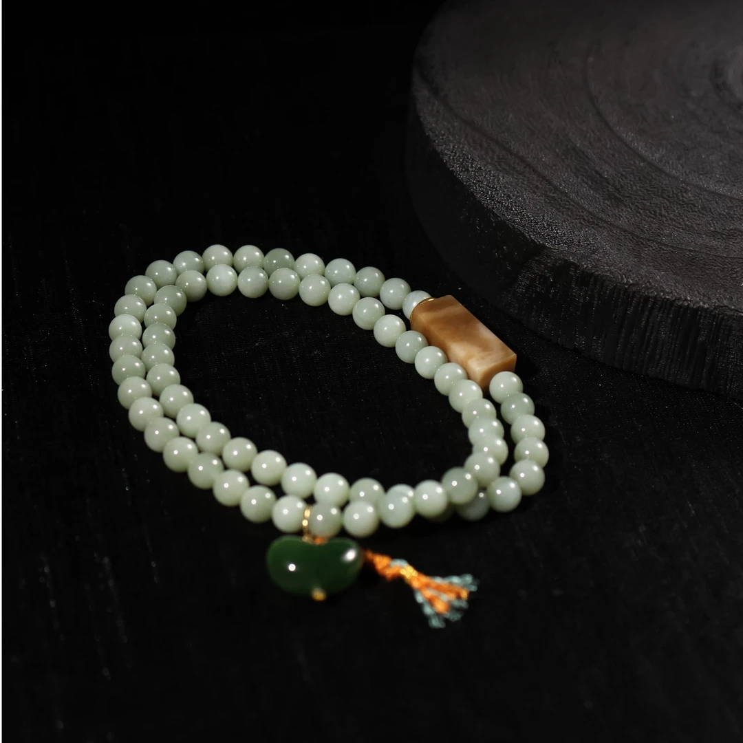 【且江南】和田玉*手链*18k金镶嵌