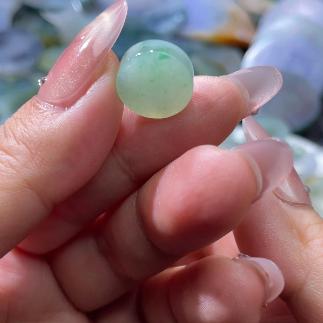 定制翡翠未镶嵌天然翡翠冰绿平安扣