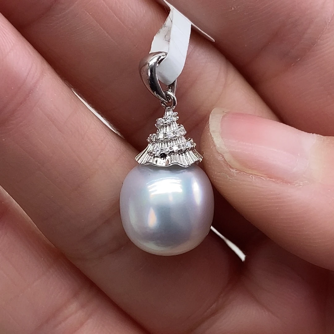 吊坠(不含链)银S925镶嵌海水珍珠@@AD0021