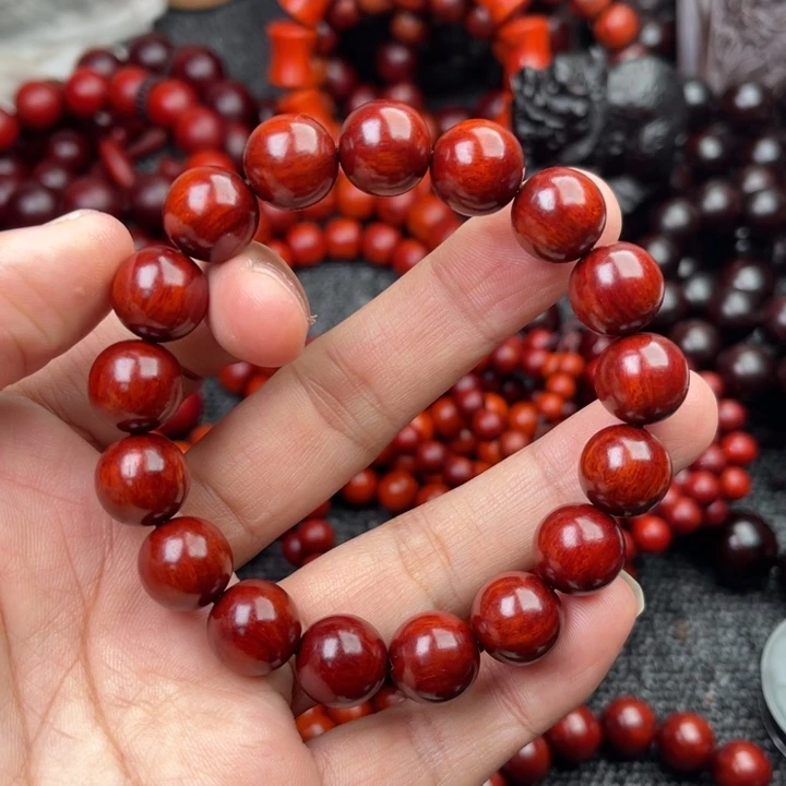 染料紫檀（血檀）手串/手链1.5福利鸡血红泥料