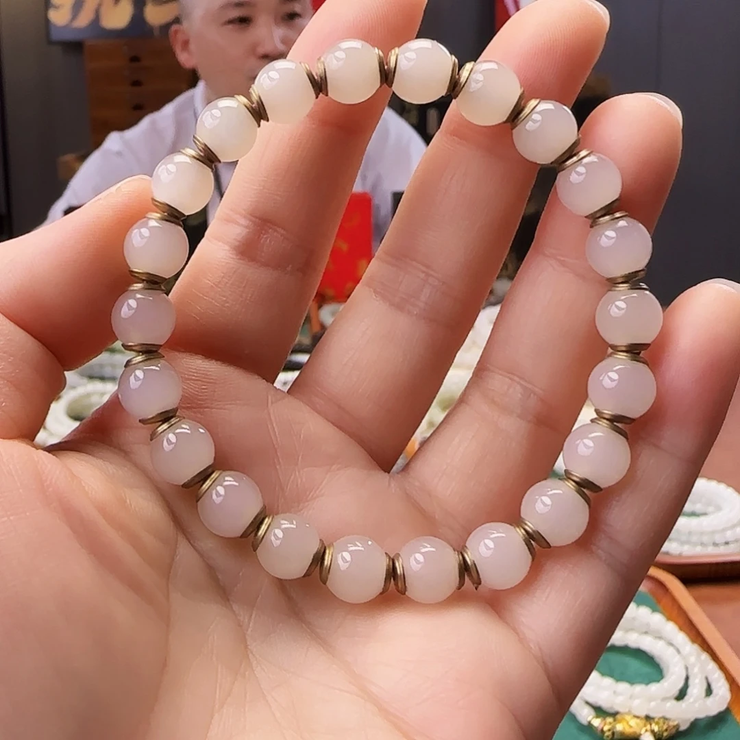 和田玉合金手链和田玉
