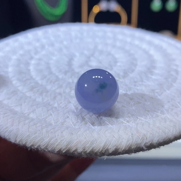 翡翠未镶嵌吊坠(不含链)翡翠蓝紫飘花珠卡14.4