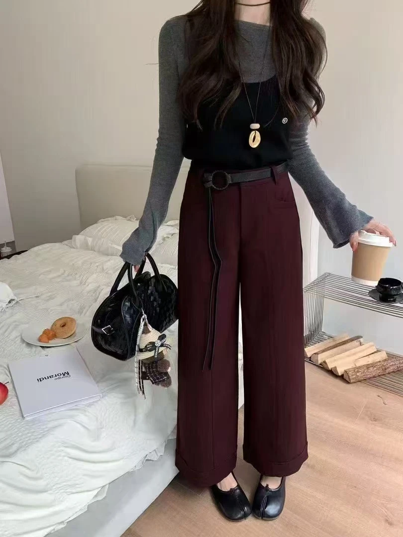 气质休闲裤薄款秋季西装直筒裤短裤高腰女装长裤百搭