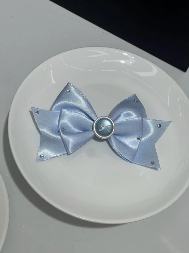 蓝色蝴蝶结好看鸭嘴夹
