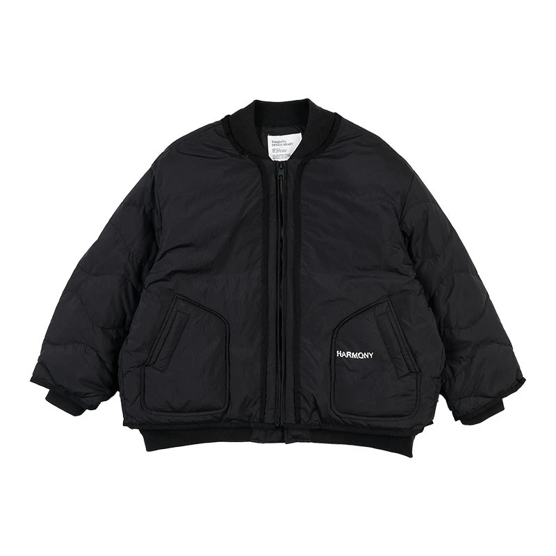 Y8058男童羽绒服冬装洋气廓形白鸭绒夹克儿童假两件棒球服外套