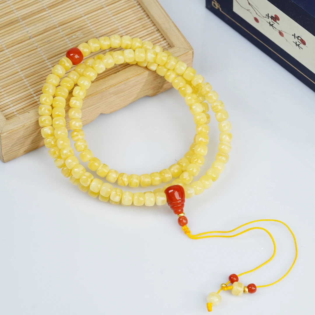 【小北严选】欧若风蜜蜡DIY项链20-17H03X907【多样性发一件】约5*6mm