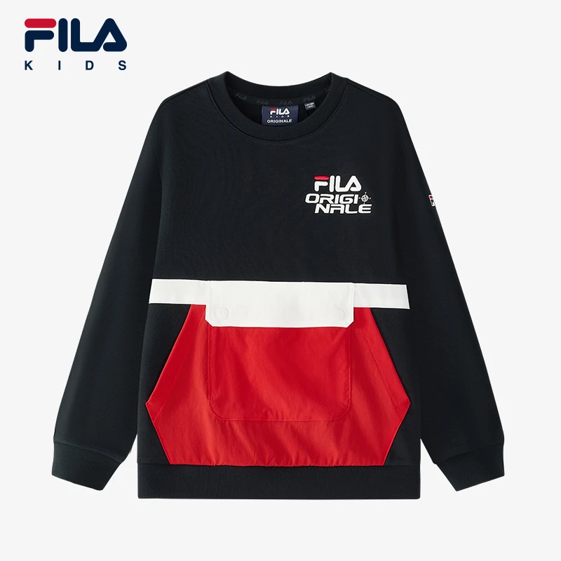 【斐乐儿童】休闲秋冬男新款2025年春季中大童套头卫衣K12B511210