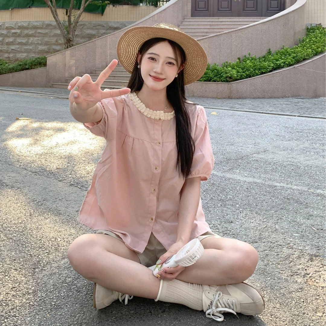 【粉丝专属】25525法式甜美可盐可甜设计感衬衫百搭显瘦别致上衣