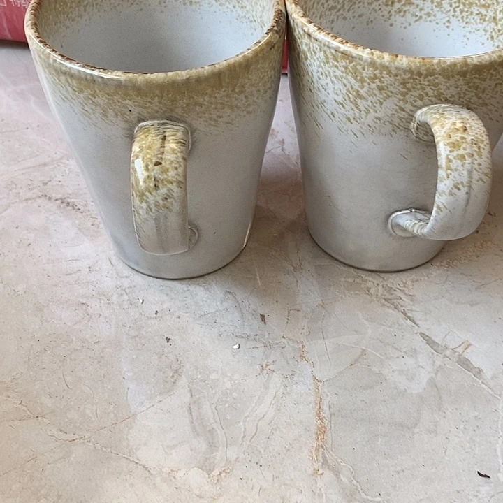 瓷片陶瓷品白粉引杯子一对