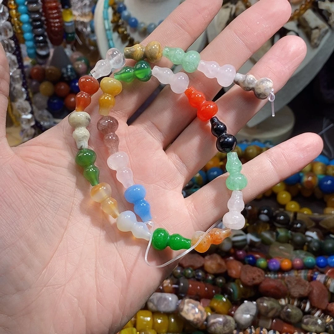 石英质玉未镶嵌，多宝葫芦10×18mm，