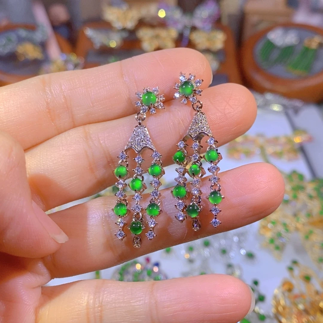 银S925镶嵌把件翡翠