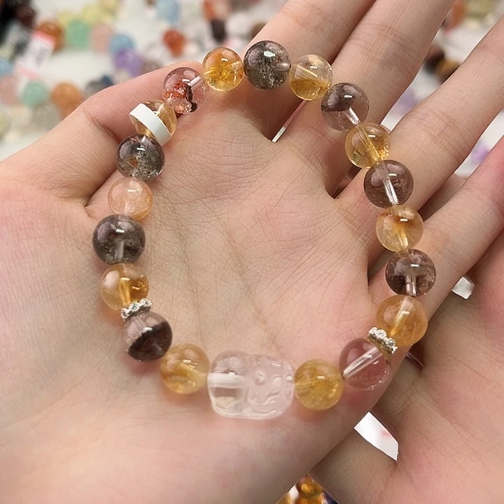 水晶未镶嵌颈饰9mm幽灵加黄塔晶