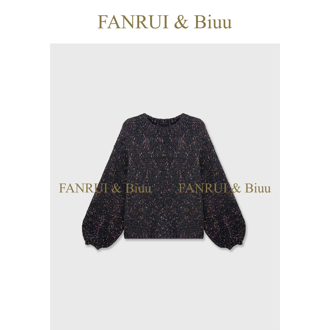 FANRUI/泛芮「星屑流苏」羊毛颗粒混纱时髦设计百搭针织毛衣B19535