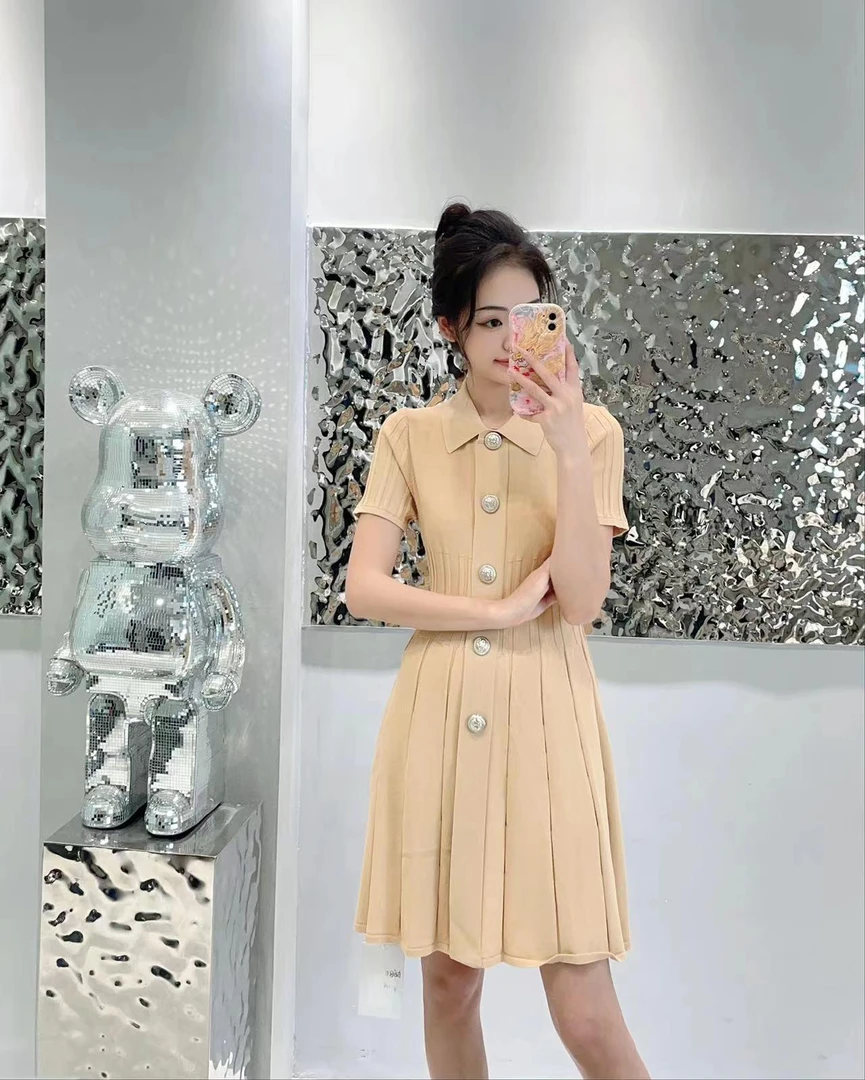 5727/5680 气质修身针织时尚收腰轻奢优雅中长款女装连衣裙