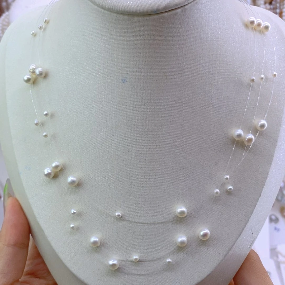 合金淡水珍珠三层满天星