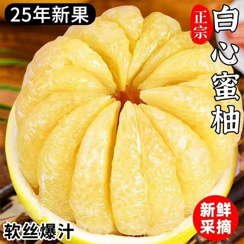 新鲜柚子白心蜜柚薄皮湖南湖北水果新鲜白肉当季柚子批发价10斤