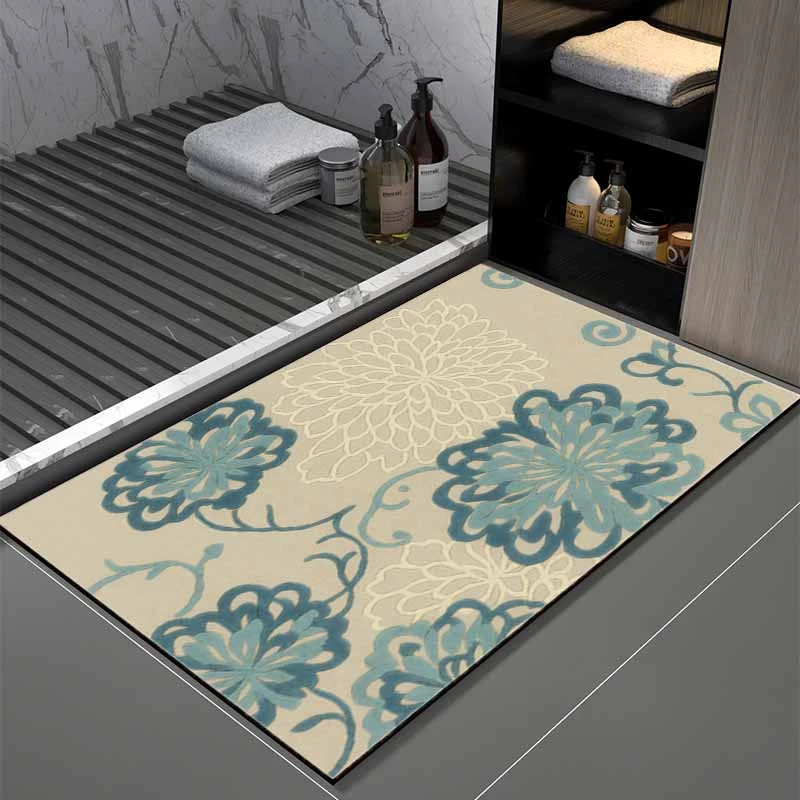 简约高级浴室地垫吸水防滑卫生间脚垫家用厕所门口地垫硅藻泥垫子