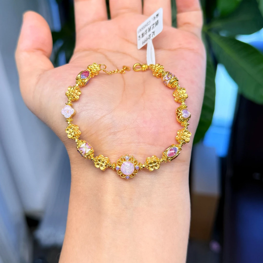 足金999紫巴洛克轻奢手链 C2455001