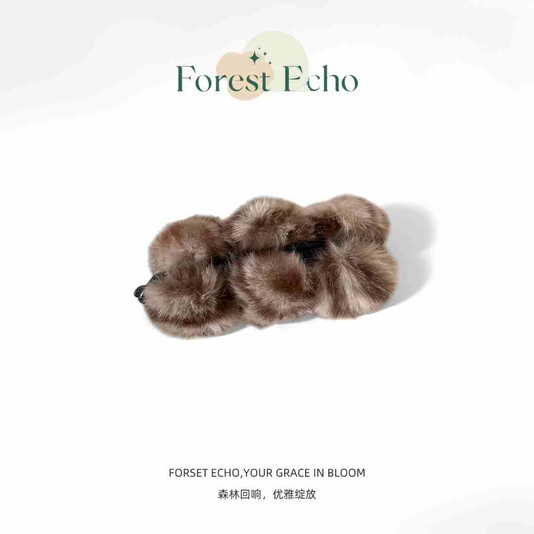 Forest Echo 秋冬新款可爱毛球高马尾高级感扭扭夹抓夹香蕉夹