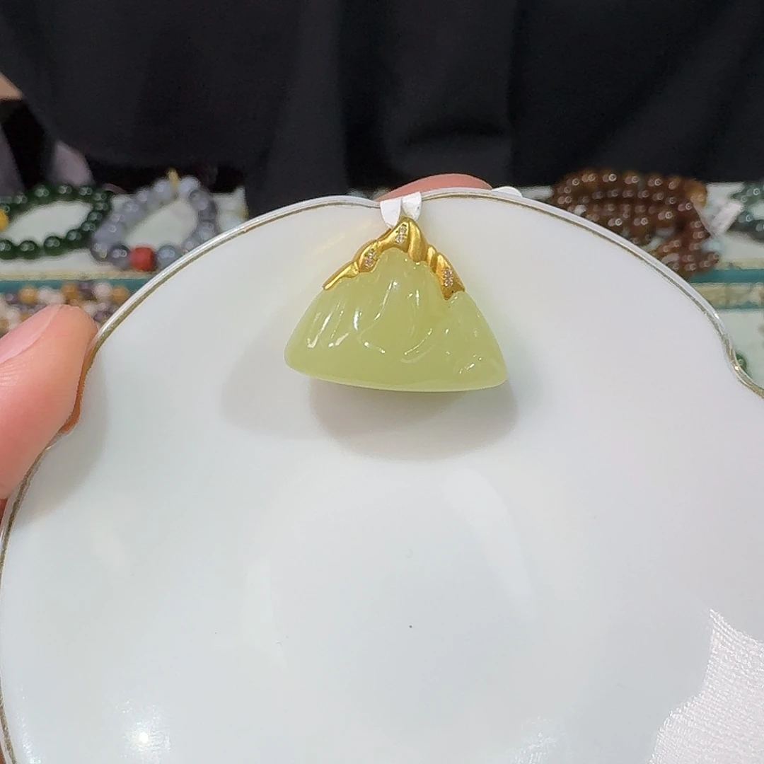 和田玉18K金镶嵌手链