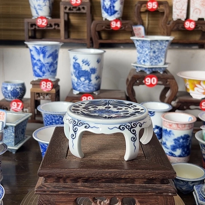 墨奈手绘陶瓷花盆