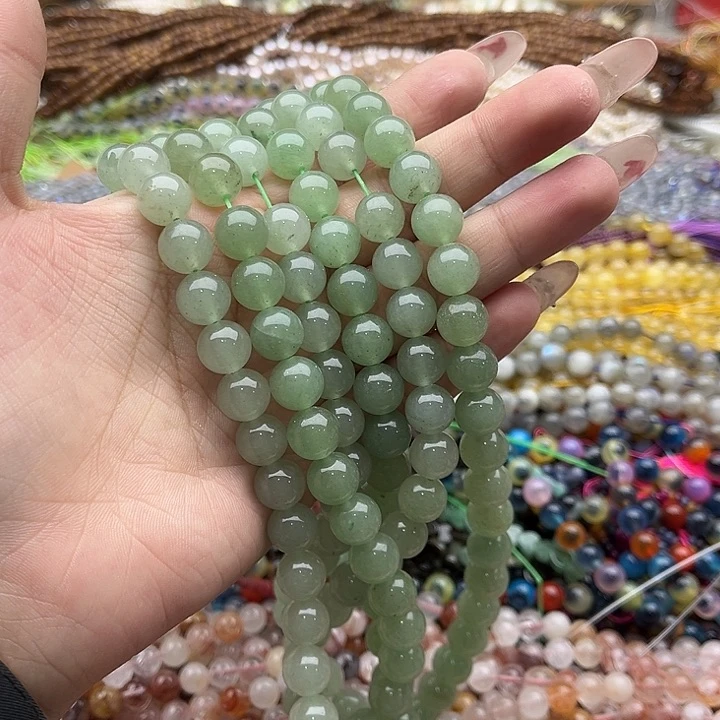 玛瑙/玉髓珠宝半成品未镶嵌一条10mm左右东陵玉几颗有瑕