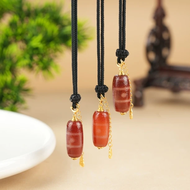 壹加师姐｜手工设计美泓竖版红肉玛瑙项链多样性发一