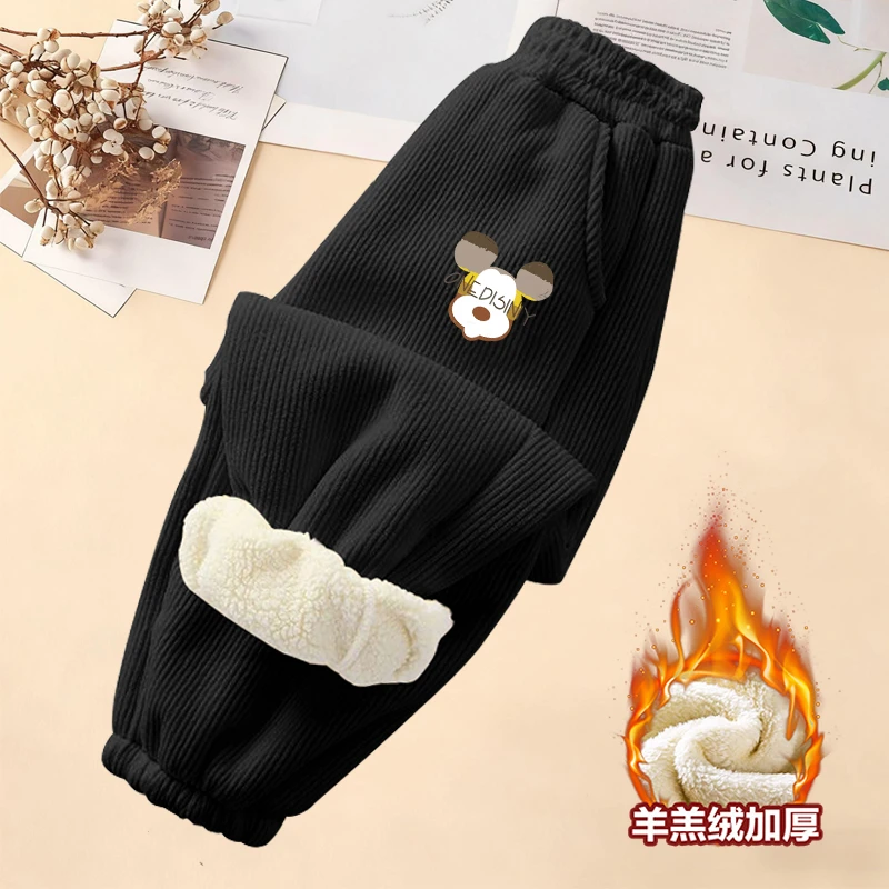 男童冬季裤子加绒加厚羊羔绒一体绒2025新款中小童长裤儿童宽松潮