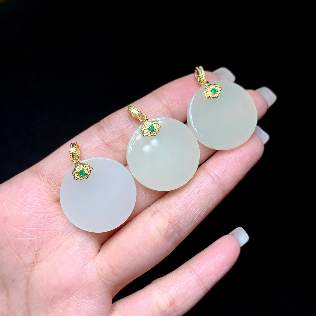 【云上好物】S925银和田玉吊坠-多样性发一件20*3mm DS00508-16（JG）