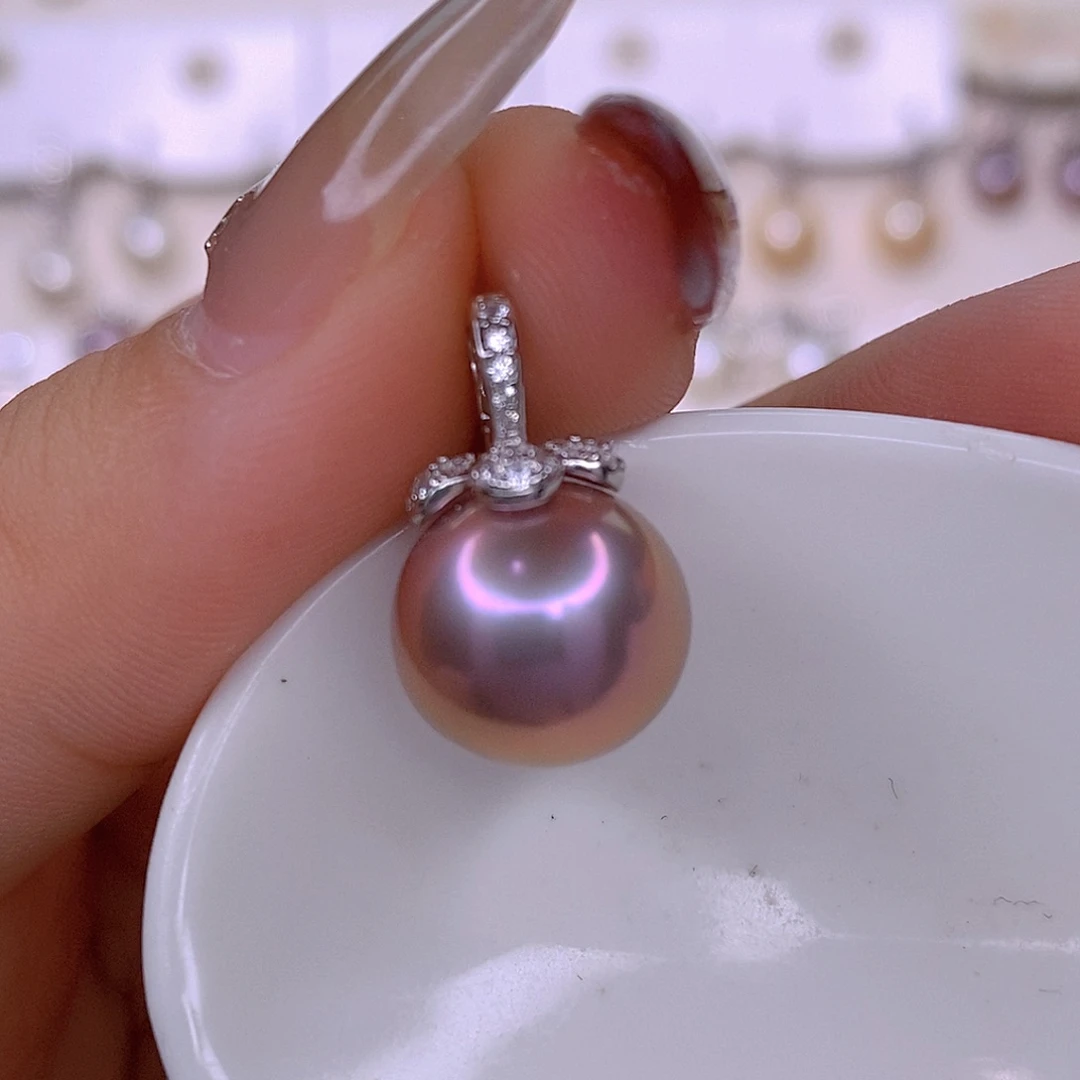 淡水珍珠银S925镶嵌颈饰