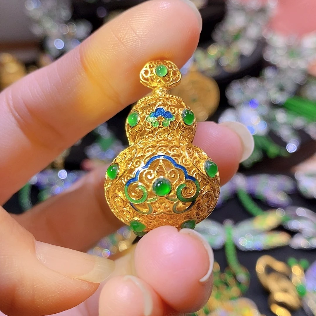 银S925镶嵌挂件翡翠