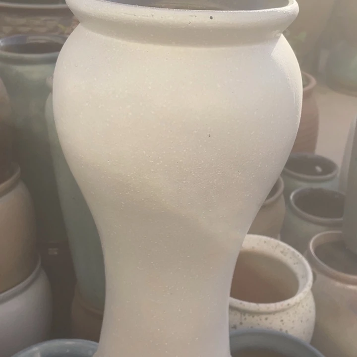 紫砂花盆高43口18白色瑕疵