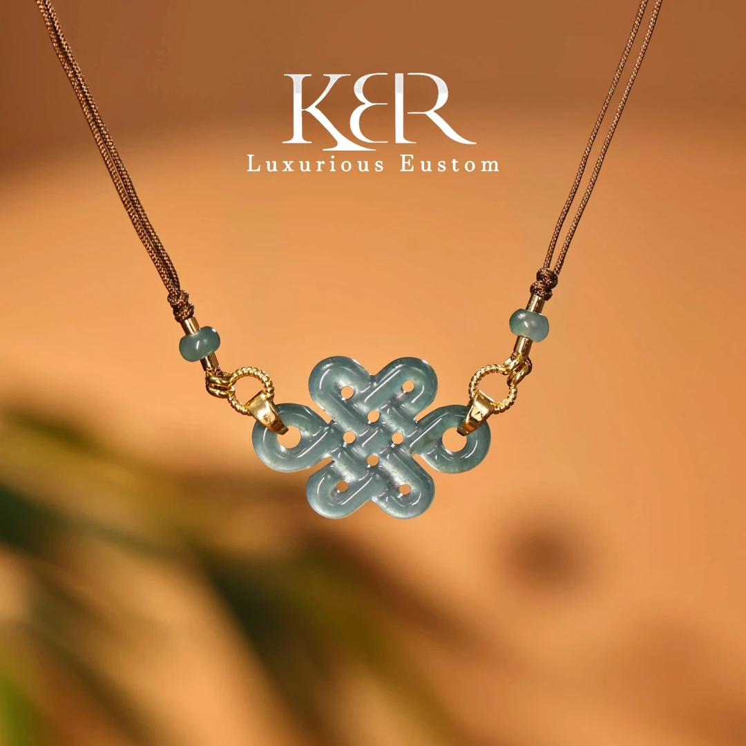 【甄选】款天然A货高冰种翡翠中国结项链百搭吊坠高级感KBR0731005